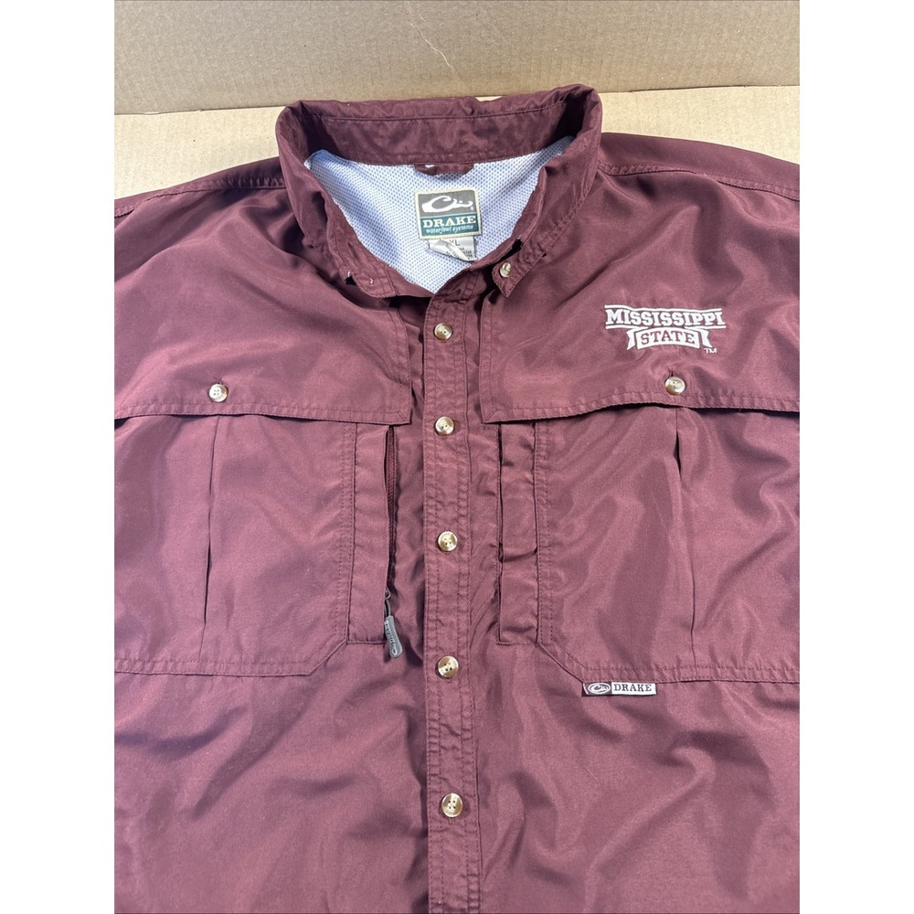 Drake, Mississippi State Bulldogs, Short Sleeve Vented Shirt Men's 3XL Maroon - Picture 4 of 8